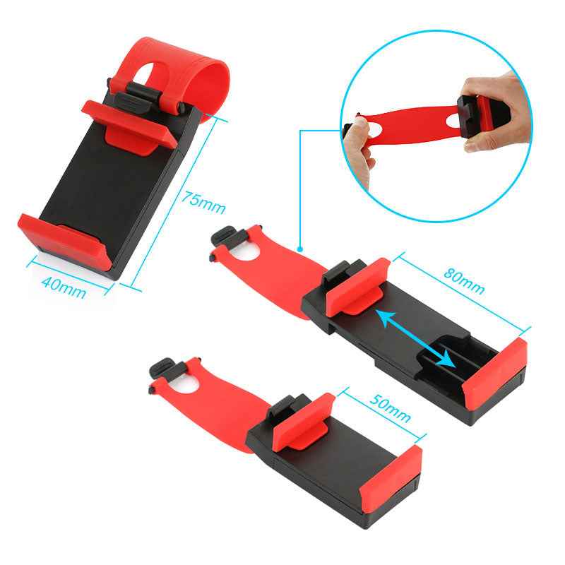 Universal Car Steering Wheel Phone Mount — Clip Holder for Smartphones