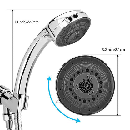7-Function Handheld Shower Set — Head, Hose &amp; Wall Bracket