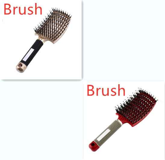 Cepillos de pelo profesionales para desenredar y peinar en colores dorado y rojo.