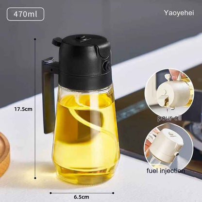 Glass Olive Oil Sprayer — 2-in-1 Spray &amp; Pour Dispenser 470ml