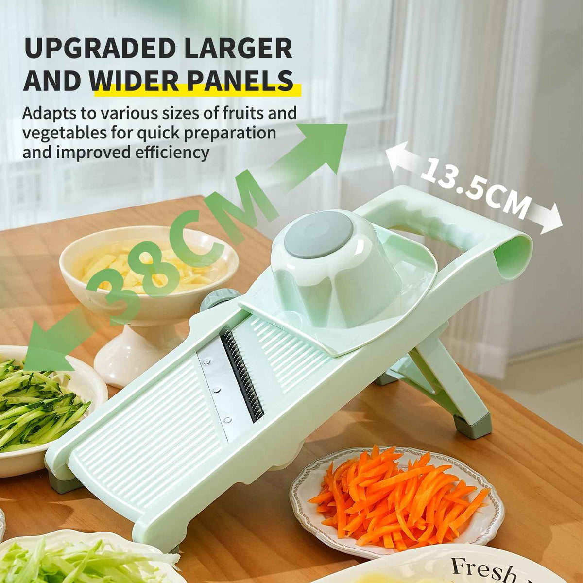 Adjustable Mandoline Slicer — Vegetable Julienne Grater with Handle