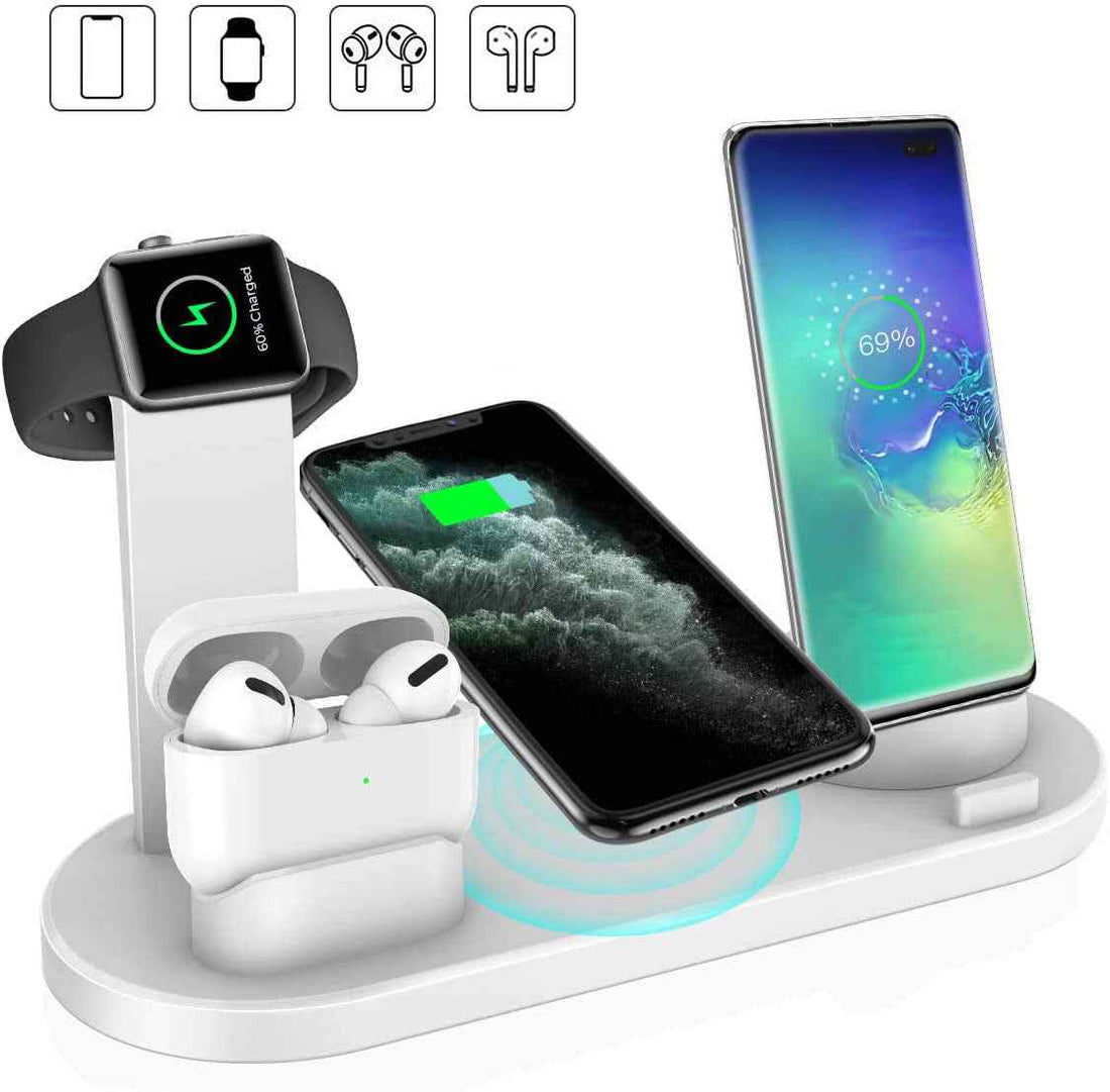 4-in-1 Wireless Charging Station — 15W Dock for iPhone, Watch &amp; AirPods