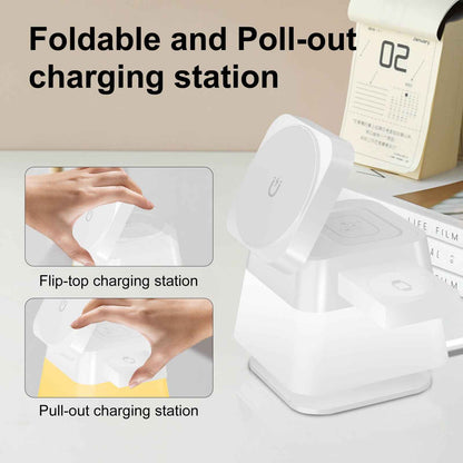 4-in-1 Wireless Charger Station — Rotatable RGB Night Light Stand