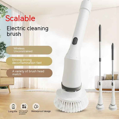 Electric Scrubber Brush — Telescopic Long Handle for Walls &amp; Tiles