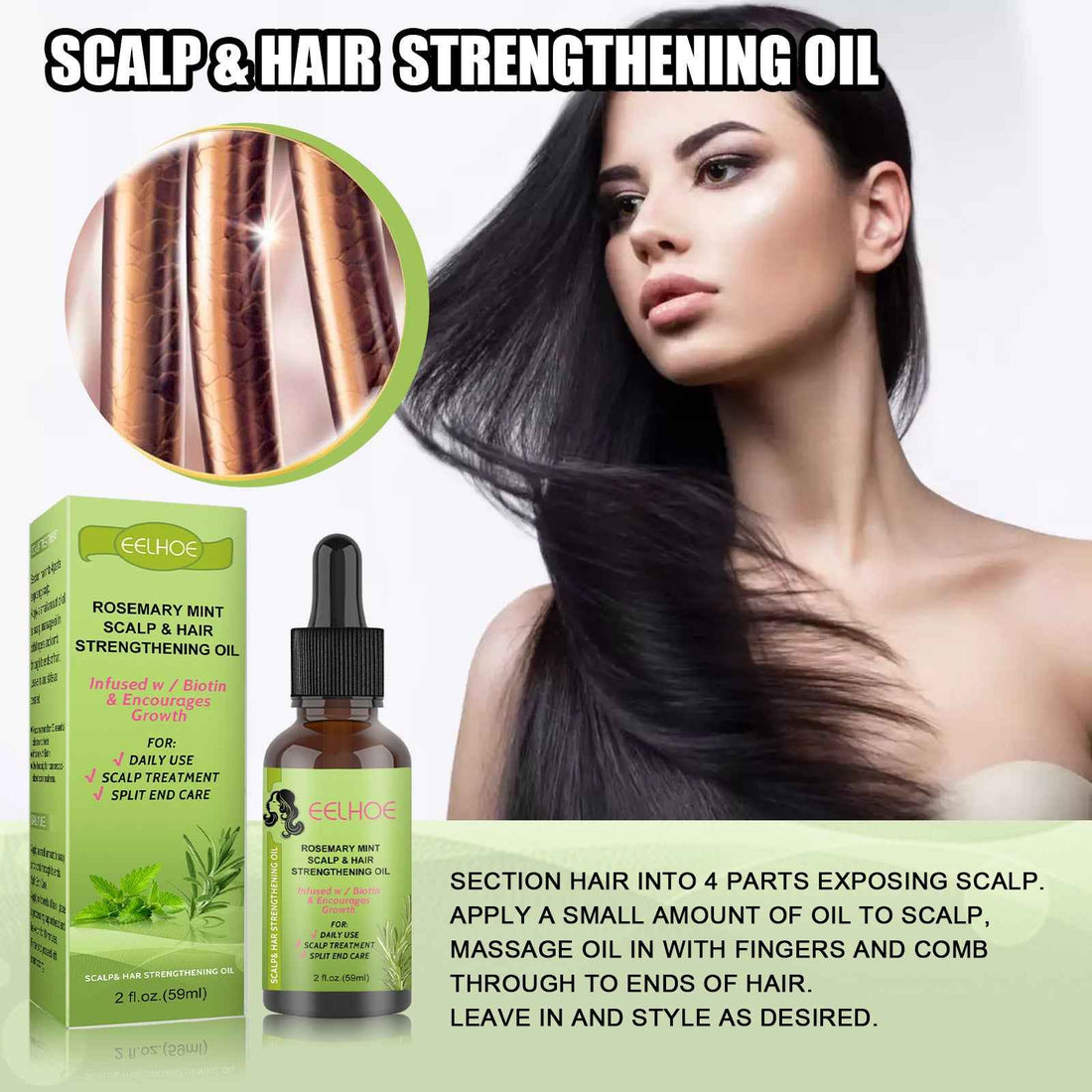 Rosemary &amp; Mint Hair Growth Serum — Natural Scalp Nourishment