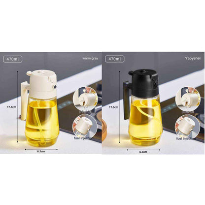 Glass Olive Oil Sprayer — 2-in-1 Spray &amp; Pour Dispenser 470ml