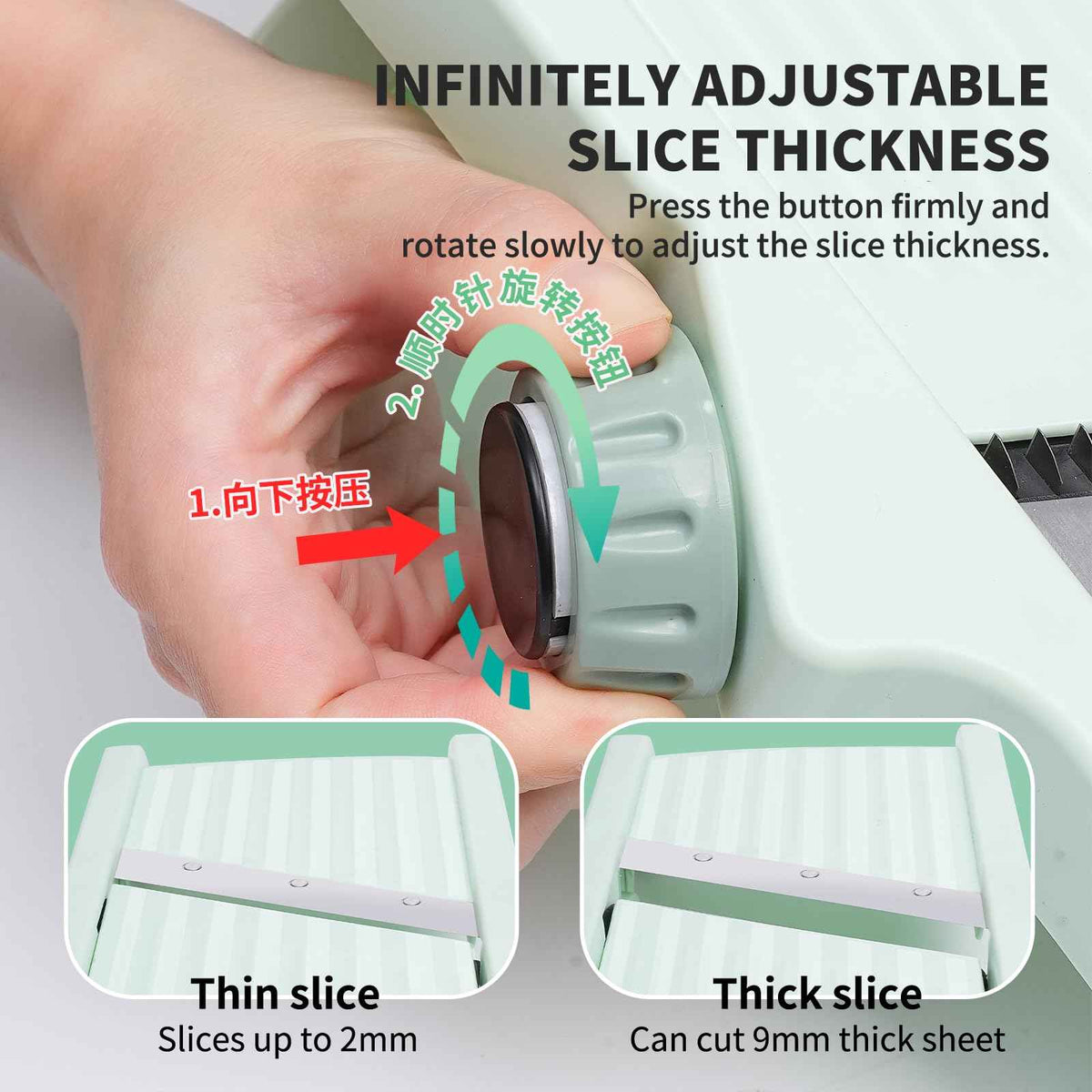Adjustable Mandoline Slicer — Vegetable Julienne Grater with Handle