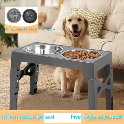 Elevated Dog Bowl Stand — Slow Feeder with Neck Protection