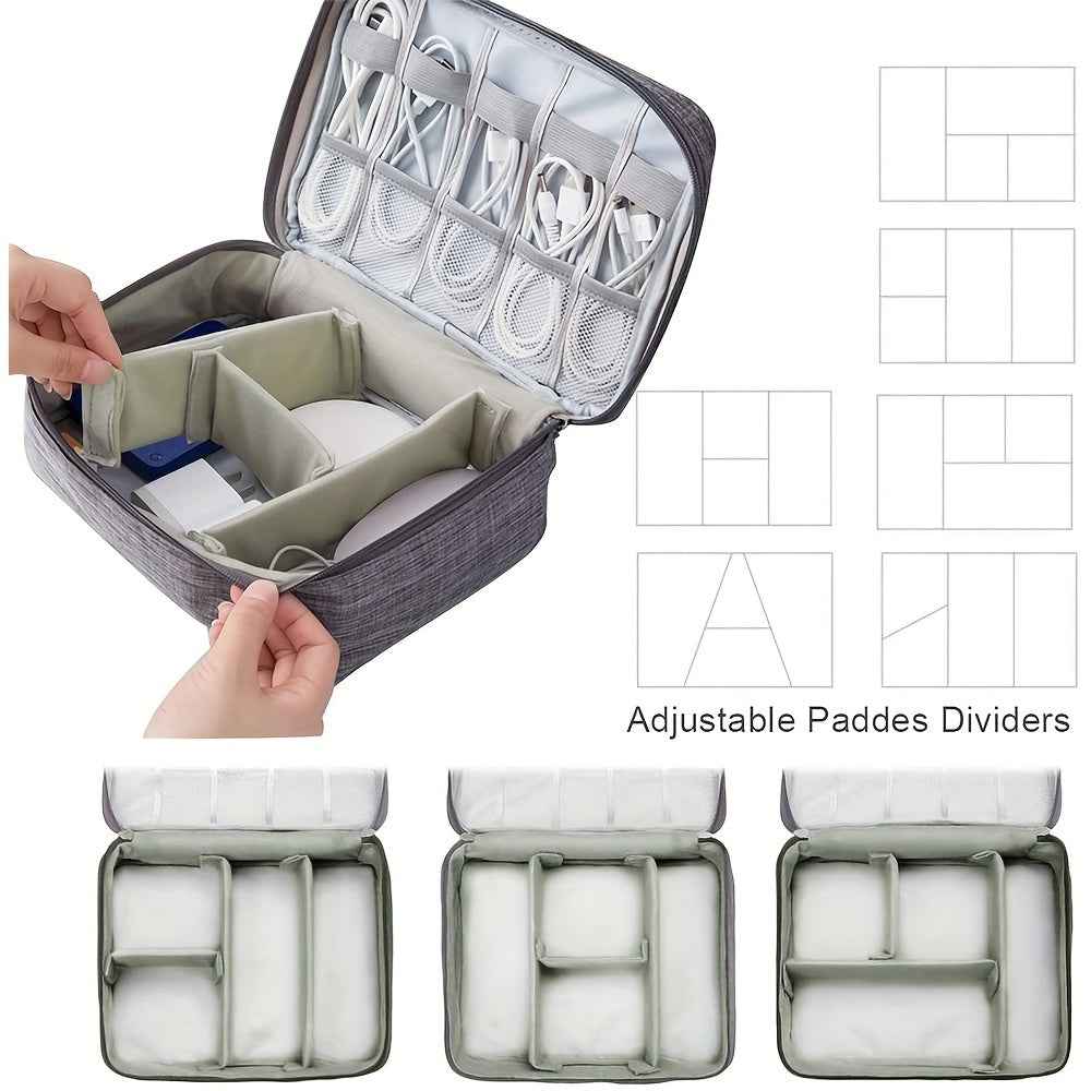 Electronics Travel Organizer — Waterproof Cable &amp; Charger Storage Bag