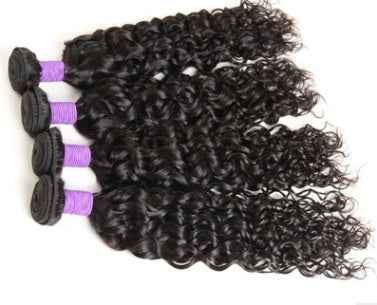 Extensiones de cabello humano rizado color negro en mechones para peluquería
