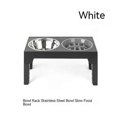 Elevated Dog Bowl Stand — Slow Feeder with Neck Protection