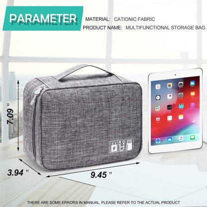 Electronics Travel Organizer — Waterproof Cable &amp; Charger Storage Bag