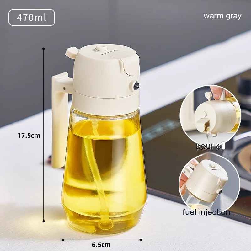 Glass Olive Oil Sprayer — 2-in-1 Spray &amp; Pour Dispenser 470ml