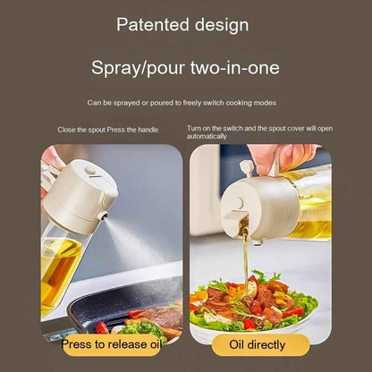 Glass Olive Oil Sprayer — 2-in-1 Spray &amp; Pour Dispenser 470ml