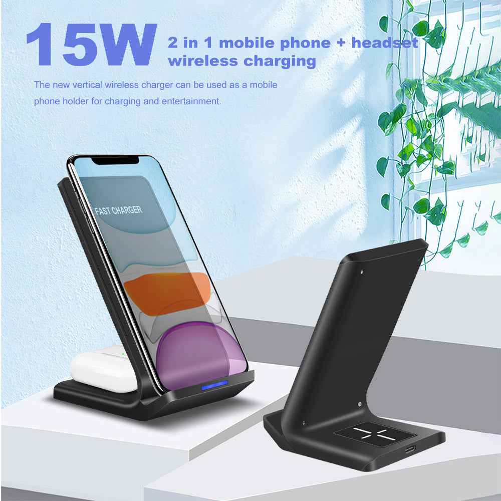 Desktop Wireless Charger Stand — 5W Qi Phone Charging Dock