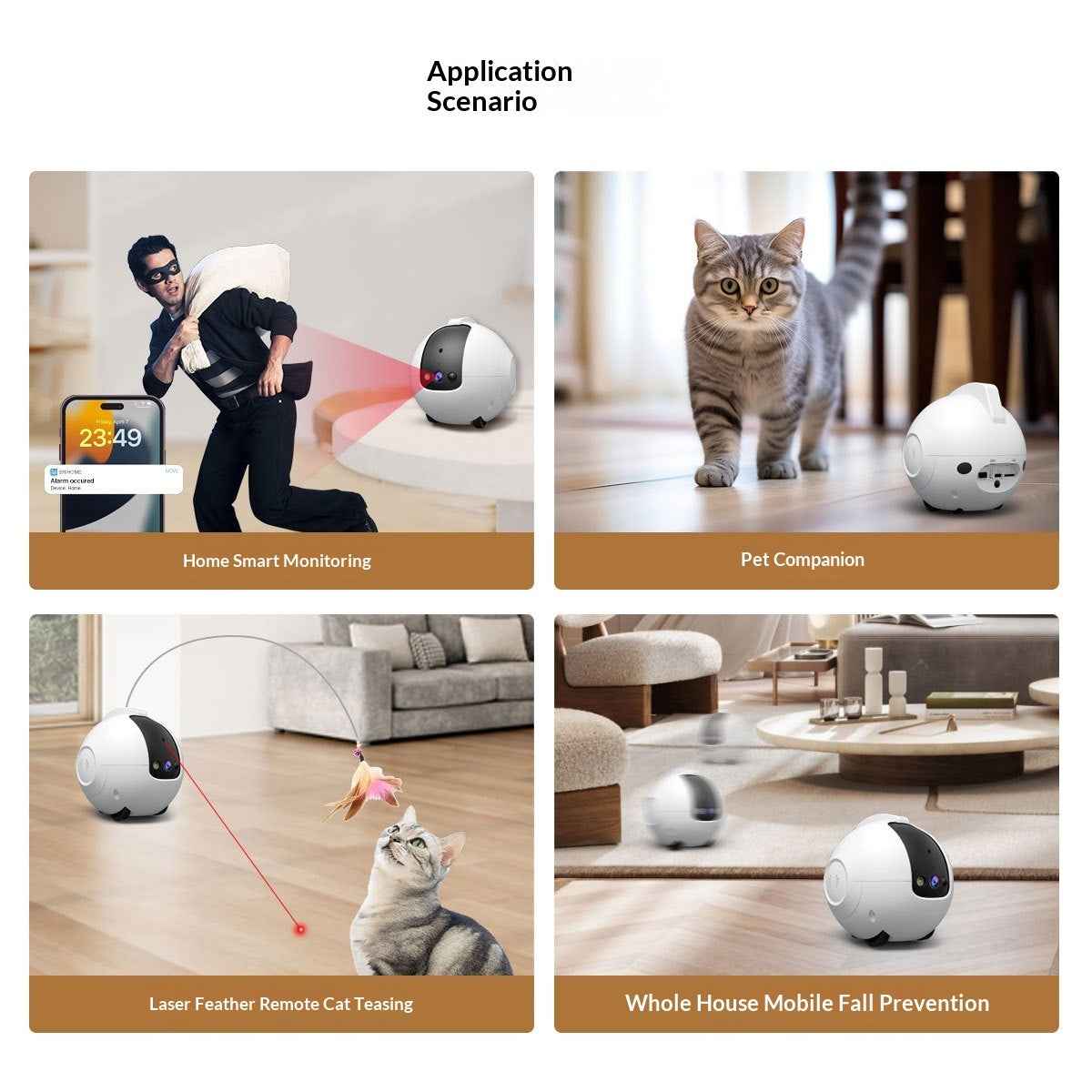 Pet AI Monitor &amp; Interactive Tumbler Toy — Smart Camera