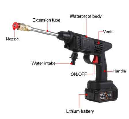 Portable Electric Pressure Washer — 36V Cordless Car Wash Gun