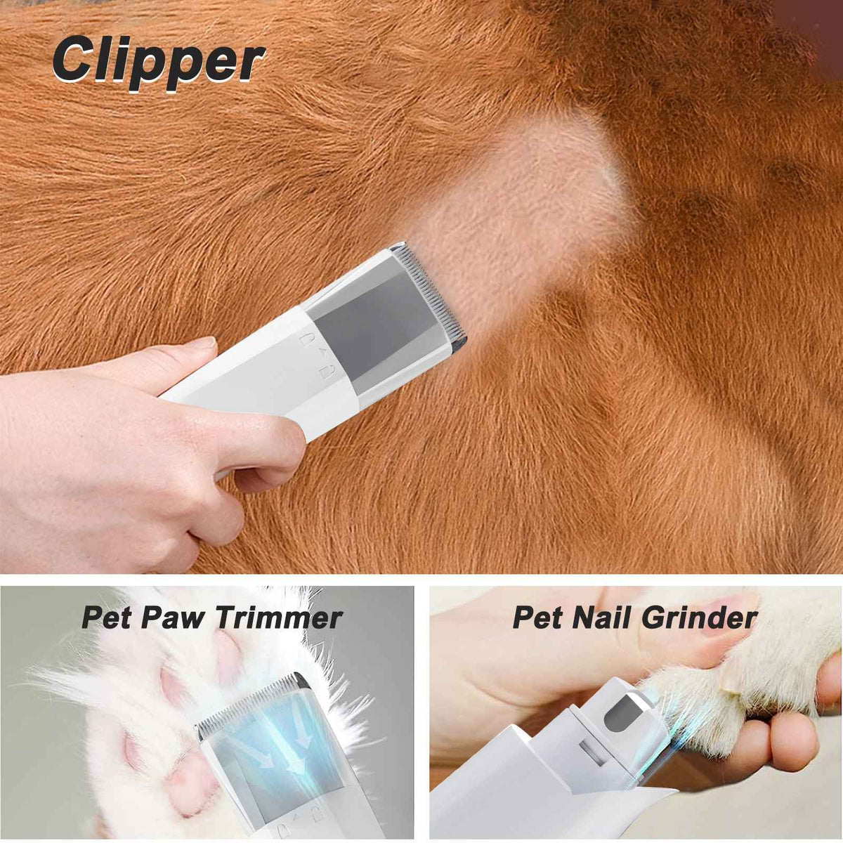 7-in-1 Vacuum Pet Grooming Kit — Cordless Trimmer Set