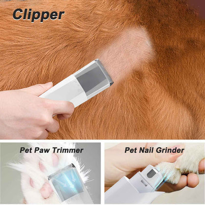 7-in-1 Vacuum Pet Grooming Kit — Cordless Trimmer Set