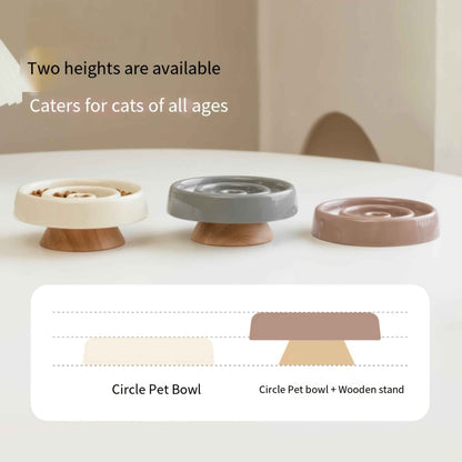Ceramic Slow Feeder Bowl — Anti-Gulping Puzzle Dish for Dogs &amp; Cats
