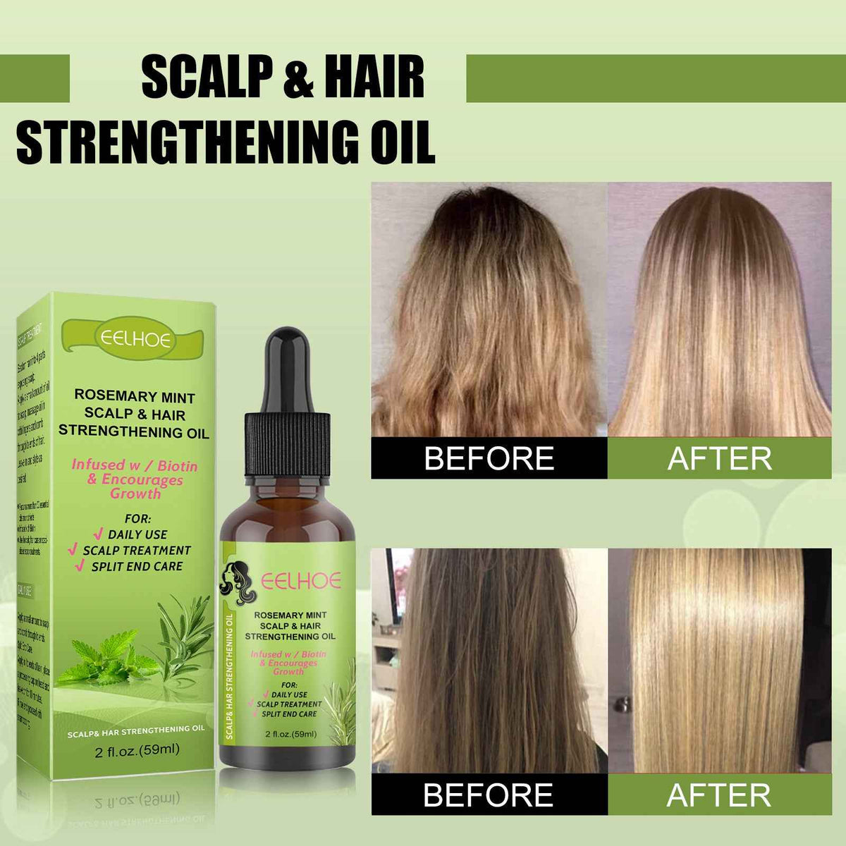Rosemary &amp; Mint Hair Growth Serum — Natural Scalp Nourishment