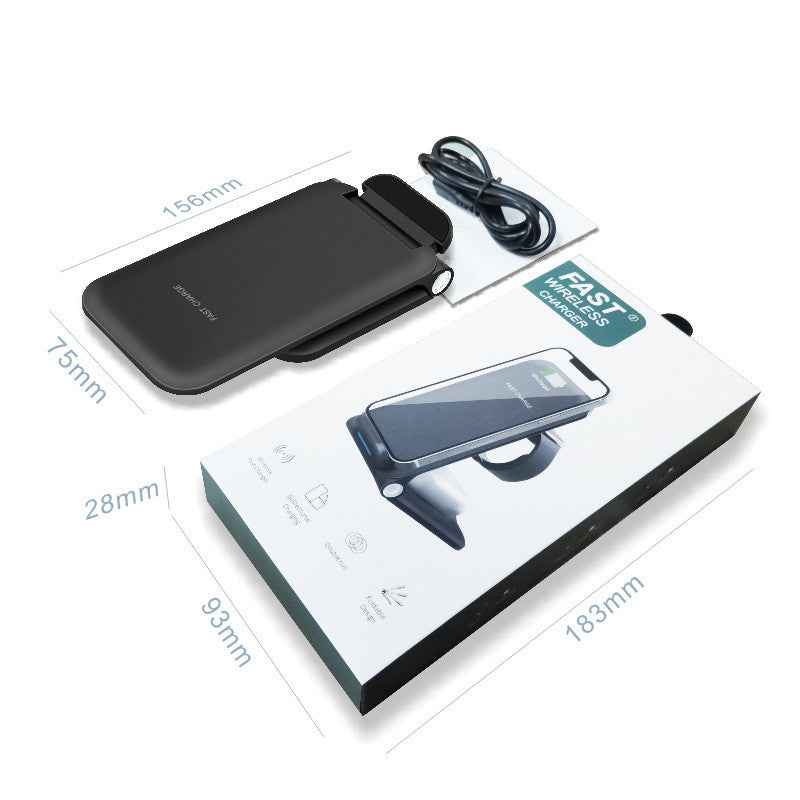 Folding Wireless Phone Charger Stand — 15W Fast Charging Dock