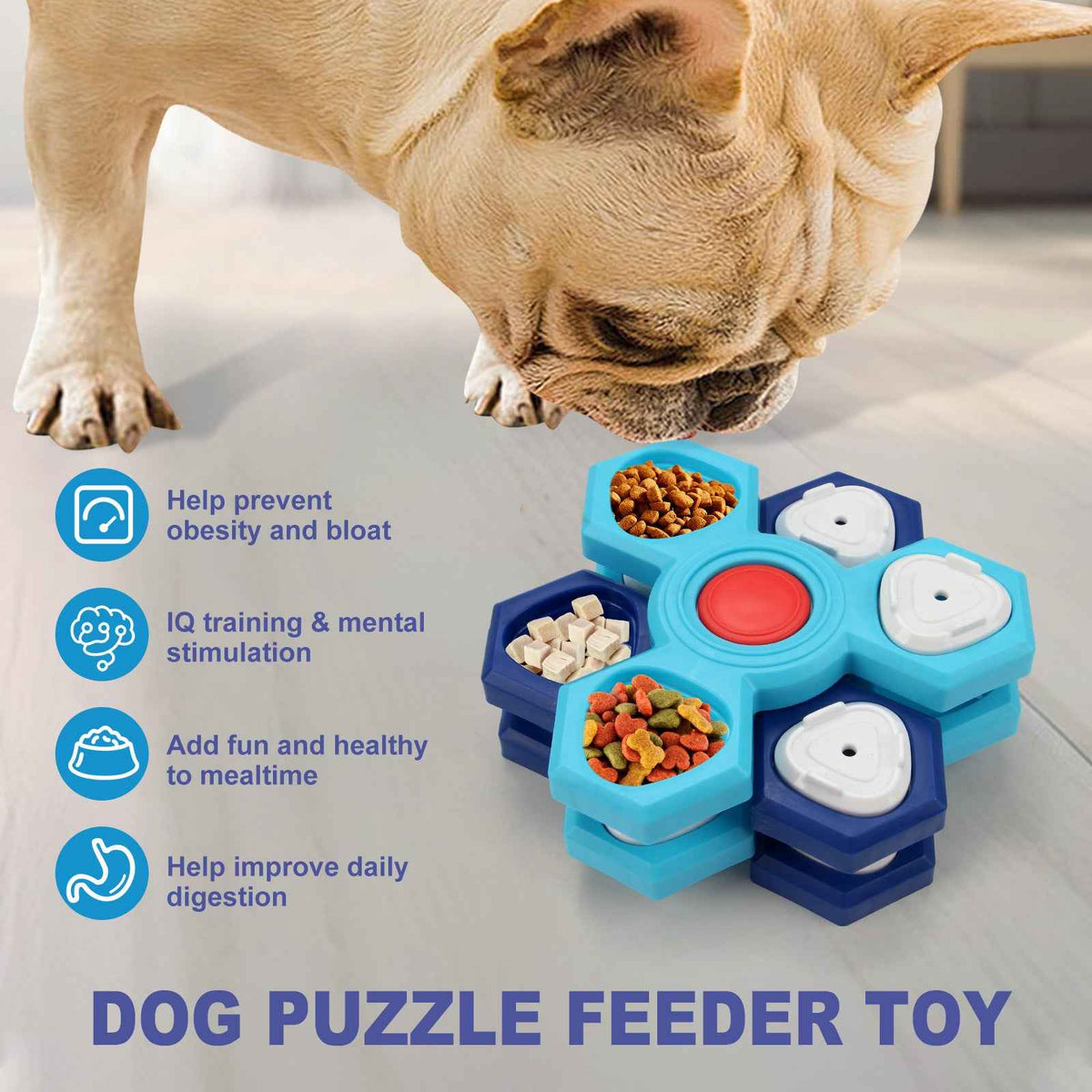 4-Layer Puzzle Slow Feeder Bowl — IQ Training for Dogs