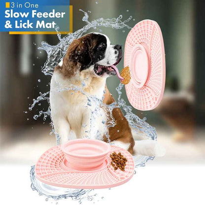 Non-Slip Slow Feeder Bowl — Anti-Gulping Puzzle Dish for Dogs &amp; Cats