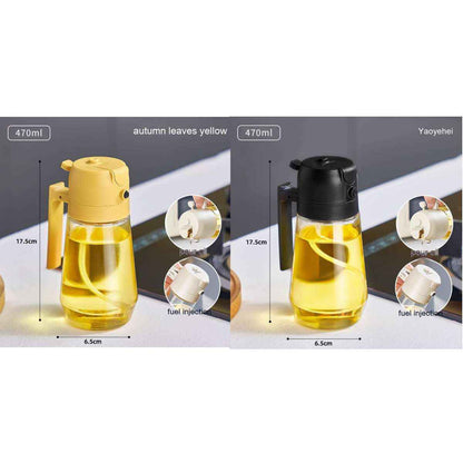 Glass Olive Oil Sprayer — 2-in-1 Spray &amp; Pour Dispenser 470ml