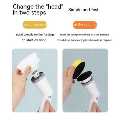 Electric Scrubber Brush — Telescopic Long Handle for Walls &amp; Tiles