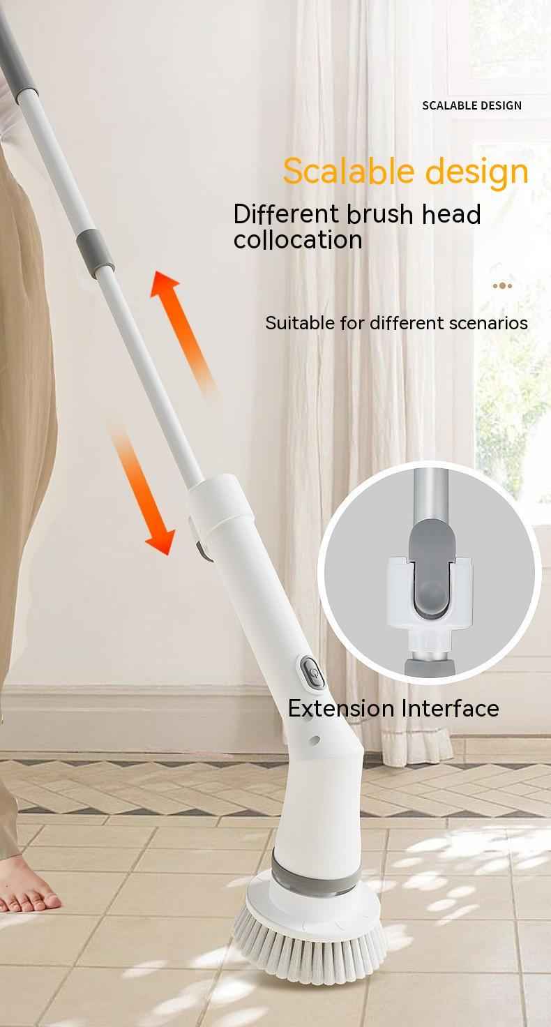 Electric Scrubber Brush — Telescopic Long Handle for Walls &amp; Tiles