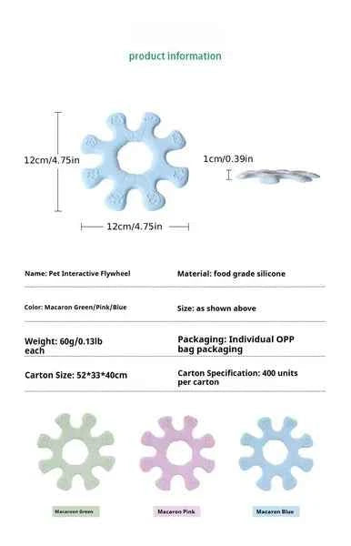 Interactive Dog Flywheel Toy — Food-Grade Silicone