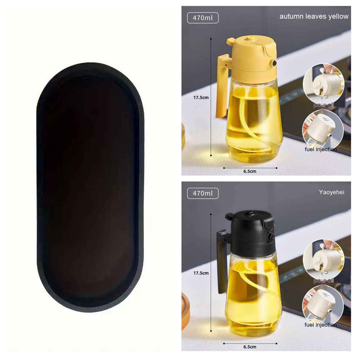Glass Olive Oil Sprayer — 2-in-1 Spray &amp; Pour Dispenser 470ml