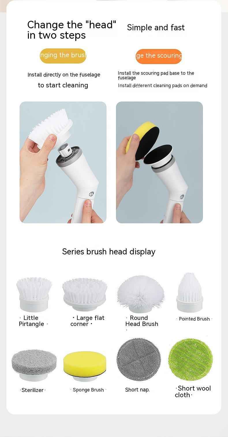 Electric Scrubber Brush — Telescopic Long Handle for Walls &amp; Tiles