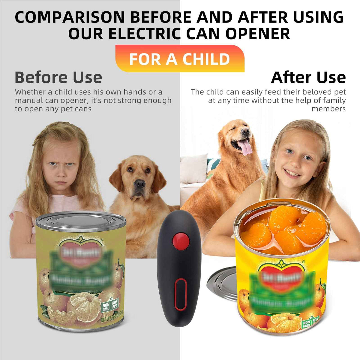Electric Can Opener — Automatic Cordless Jar &amp; Tin Opener
