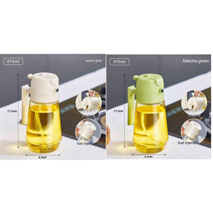 Glass Olive Oil Sprayer — 2-in-1 Spray &amp; Pour Dispenser 470ml