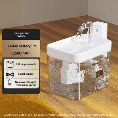 Smart Sensor Cat Water Fountain — 1.5L Auto-Flow Dispenser