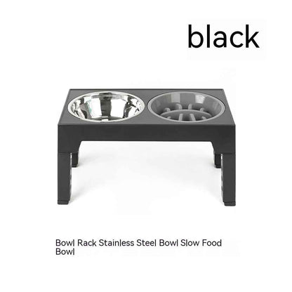 Elevated Dog Bowl Stand — Slow Feeder with Neck Protection
