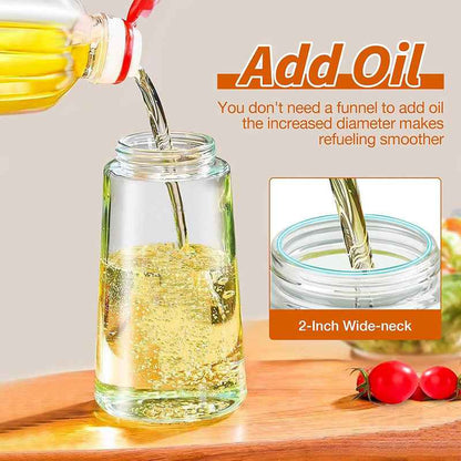 Dual-Use Oil Sprayer &amp; Dispenser — Glass Kitchen Spray Bottle