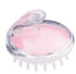 Masajeador de cuero cabelludo de silicona transparente con base rosa para relajación.