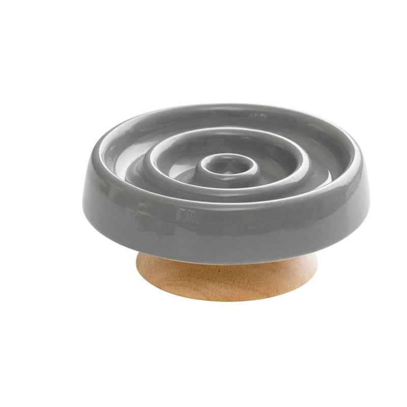 Ceramic Slow Feeder Bowl — Anti-Gulping Puzzle Dish for Dogs &amp; Cats