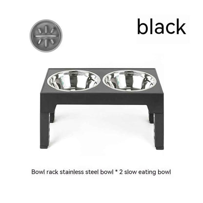 Elevated Dog Bowl Stand — Slow Feeder with Neck Protection