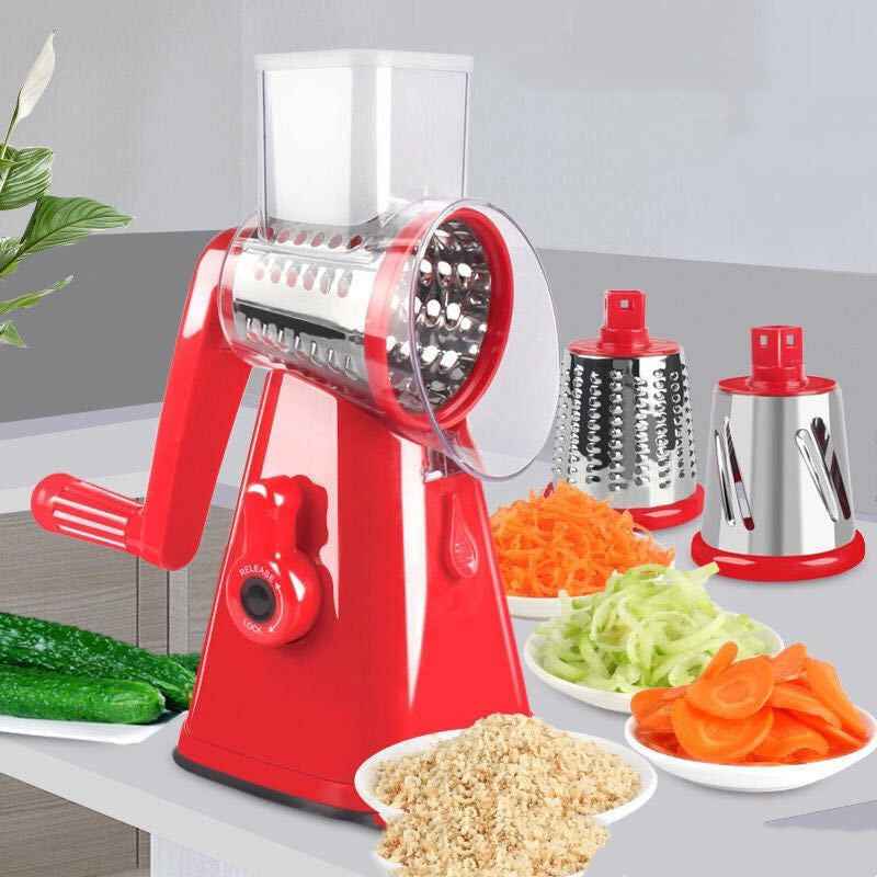 Hand Drum Vegetable Cutter — Manual Slicer &amp; Chopper