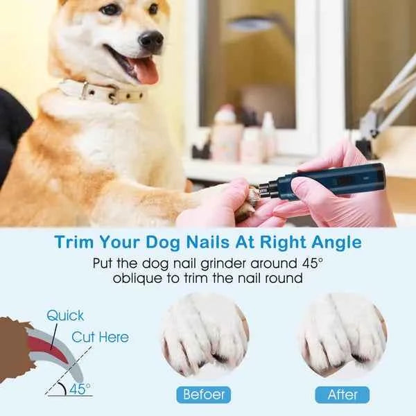 Dog Nail Grinder — Quiet USB Rechargeable 2-Speed