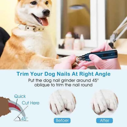 Dog Nail Grinder — Quiet USB Rechargeable 2-Speed