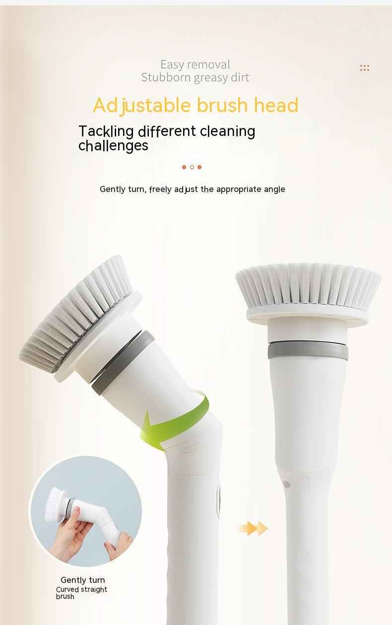 Electric Scrubber Brush — Telescopic Long Handle for Walls &amp; Tiles