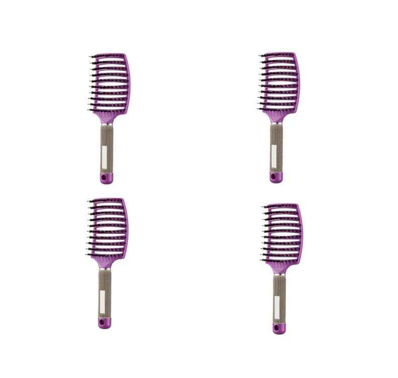 Set de cuatro peines de sección profesionales en color morado para peluquería.