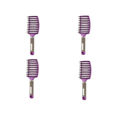Set de cuatro peines de sección profesionales en color morado para peluquería.